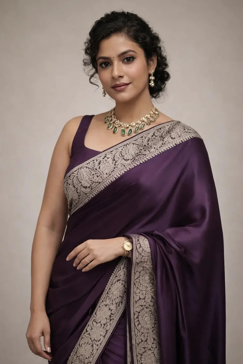 Deep Plum Silk Saree
