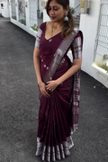 Silver Drape Silk Saree