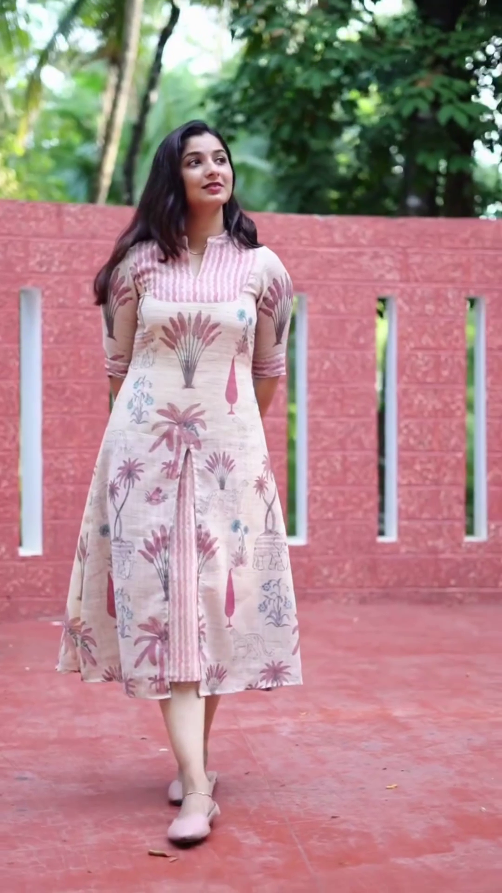 A-Line Slit Pink Kurta