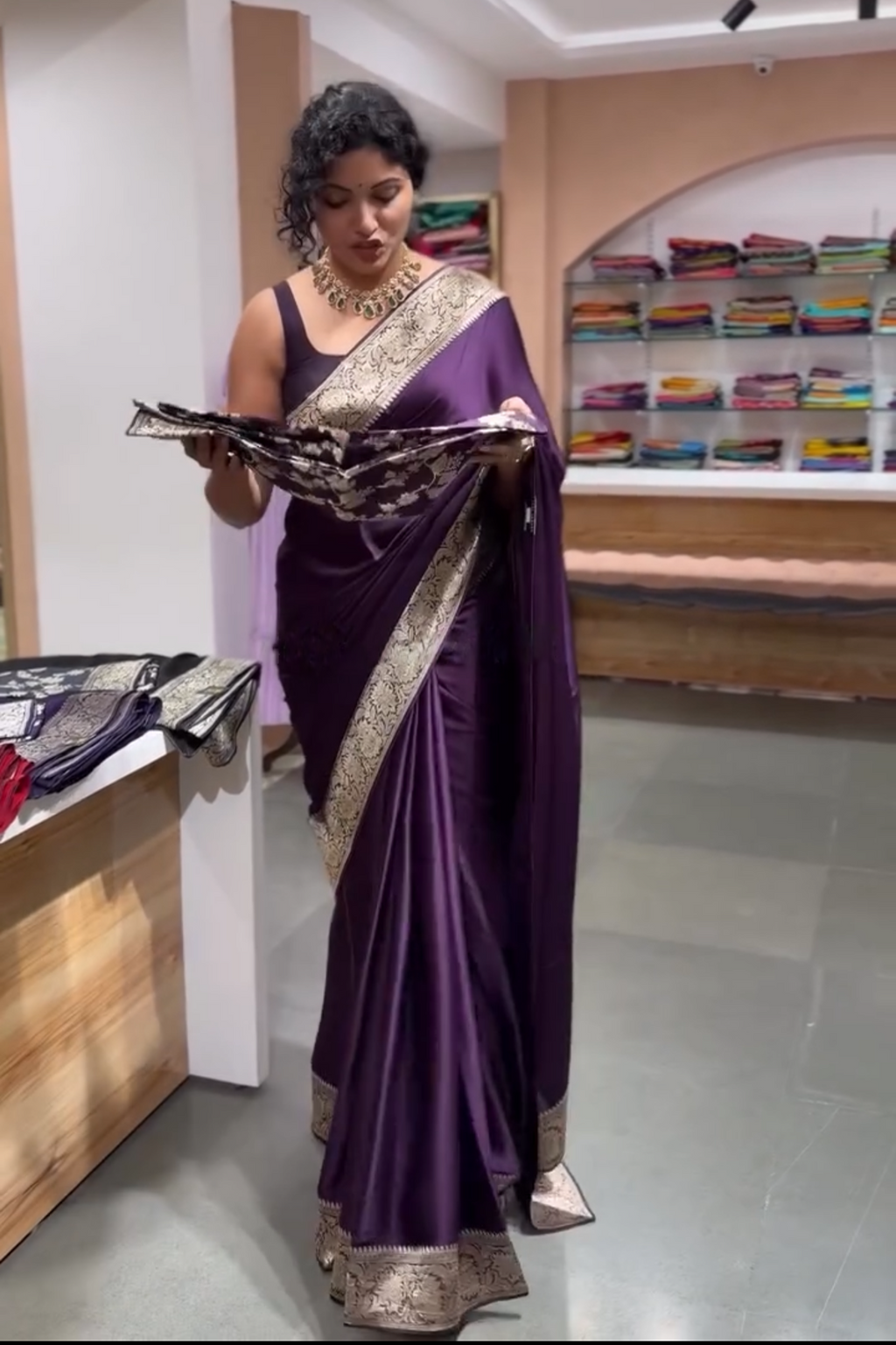 Deep Plum Silk Saree